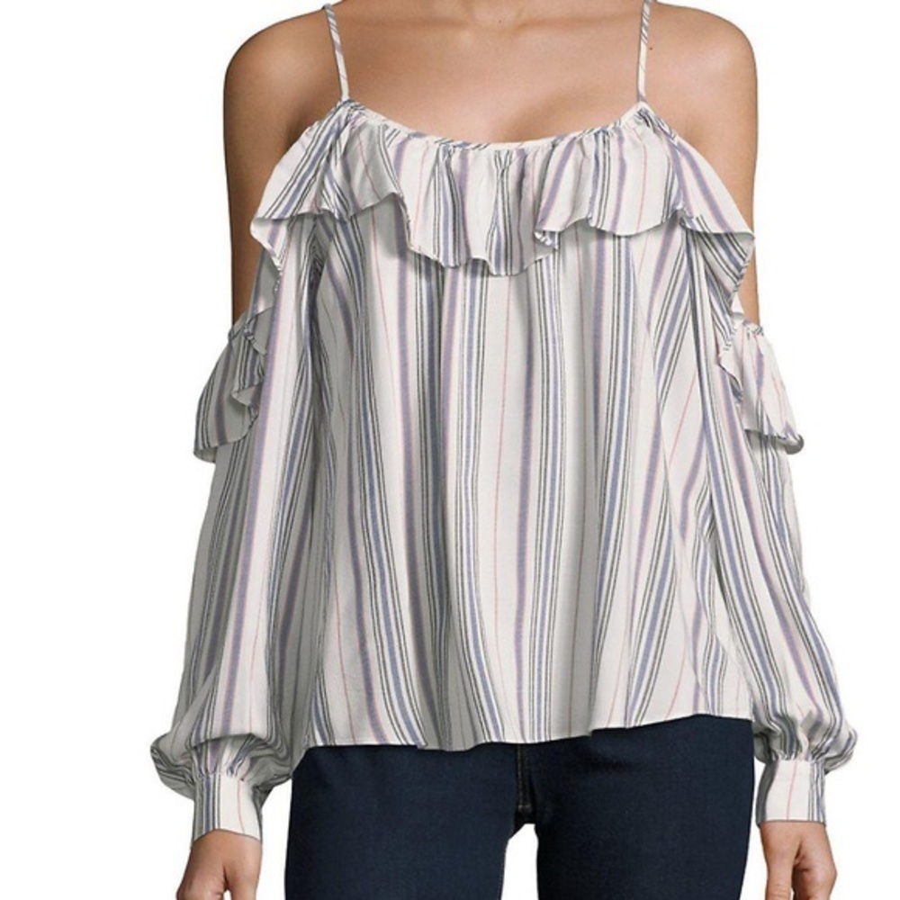 PARKER cold shoulder striped blouse